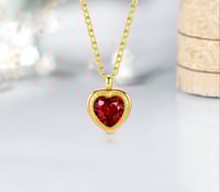 Image 1 of Ruby Red Heart Necklace
