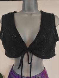 Image 1 of Boho lace waistcoat / top BLACK