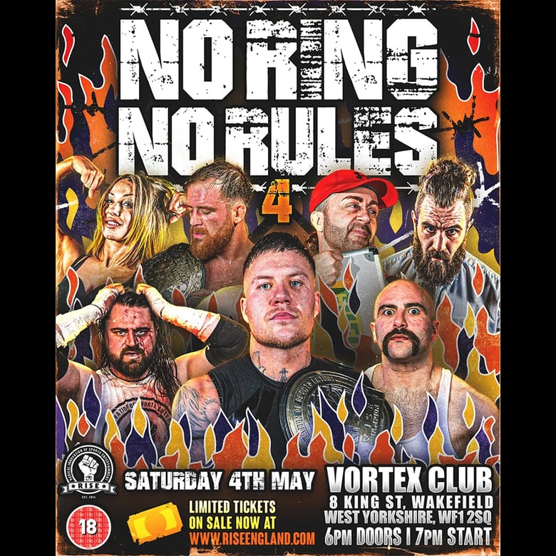 Image of NO-RING, NO-RULES 4!! Saturday 4th May 2024, Wakefield, West Yorkshire. No Booking Fees.