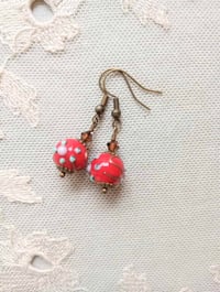 Image 4 of Wedding Cake Bead Earrings, Pierced or Clip On