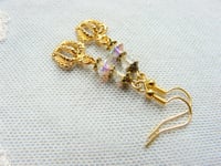 Image 10 of Vintage Crystal Golden Crown Earrings, Pierced or Clip On