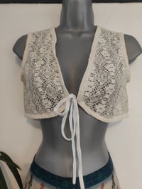 Image 1 of Boho lace waistcoat / top CREAM