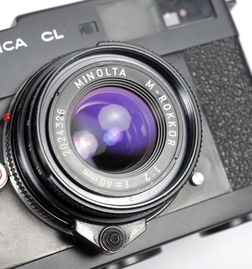 Image of Leica CL 35mm camera with Rokkor/Leitz 28mm 40mm 90mm lenses CLA 2023 #8844
