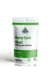 Horny Goat Weed - 5000mg/serving, 120 High Strength Tablets - Male Libido boost