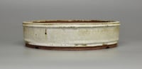 Image 1 of Round bonsai pot in a matte white glaze. D.254mm