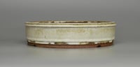Image 3 of Round bonsai pot in a matte white glaze. D.254mm