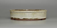 Image 2 of Round bonsai pot in a matte white glaze. D.254mm