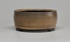 Round bonsai pot in a matte tan glaze. D.140mm