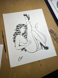 Image 2 of LEG UP DEVIL GIRL Original art