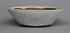 Round bonsai pot in a matte white glaze. D.198mm