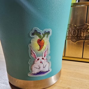 Image of Hungry Bunny Transparent Vinyl Sticker 