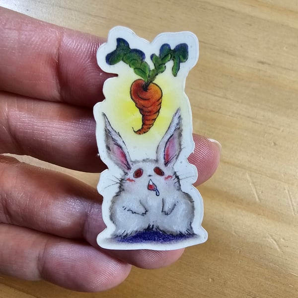 Image of Hungry Bunny Transparent Vinyl Sticker 