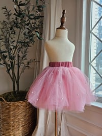 Image 3 of Dusty pink & pearl TuTu Skort