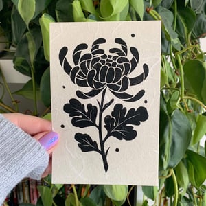 Image of Kiku Chrysanthemum Block PRINT + FREE STICKER