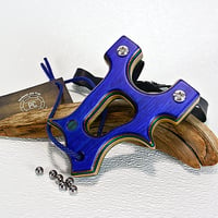 Image 8 of Wooden Slingshot, Handcrafted Catapult, The Holligan, Spectraply Wood, OTF Right hander, Unique gift