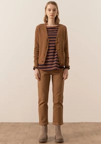 Image 1 of pol willow v neck cashmere cardigan toffee