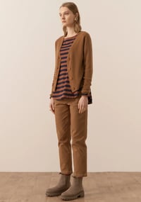 Image 2 of pol willow v neck cashmere cardigan toffee
