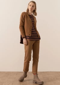 Image 4 of pol willow v neck cashmere cardigan toffee