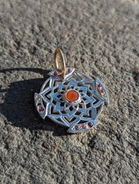 Fire Opal Mandala Pendant 