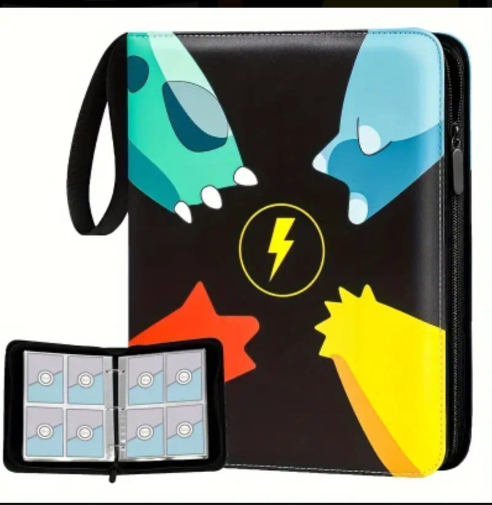 Image of 4 pocket Leather Binder with Zipper