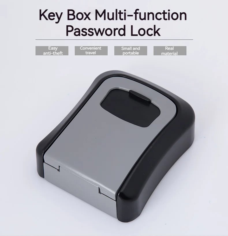 Wall Mount Key Lock Box 4 Digit Password Code Security Lock No Key for Home Office Key Safe box
