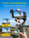 AOCHUAN 3-Axis Gimbal Stabilizer for Smartphone, Gimbal w/RGB Magnetic, Upgraded Face Tracer