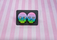 Ombre Skull Clay Studs