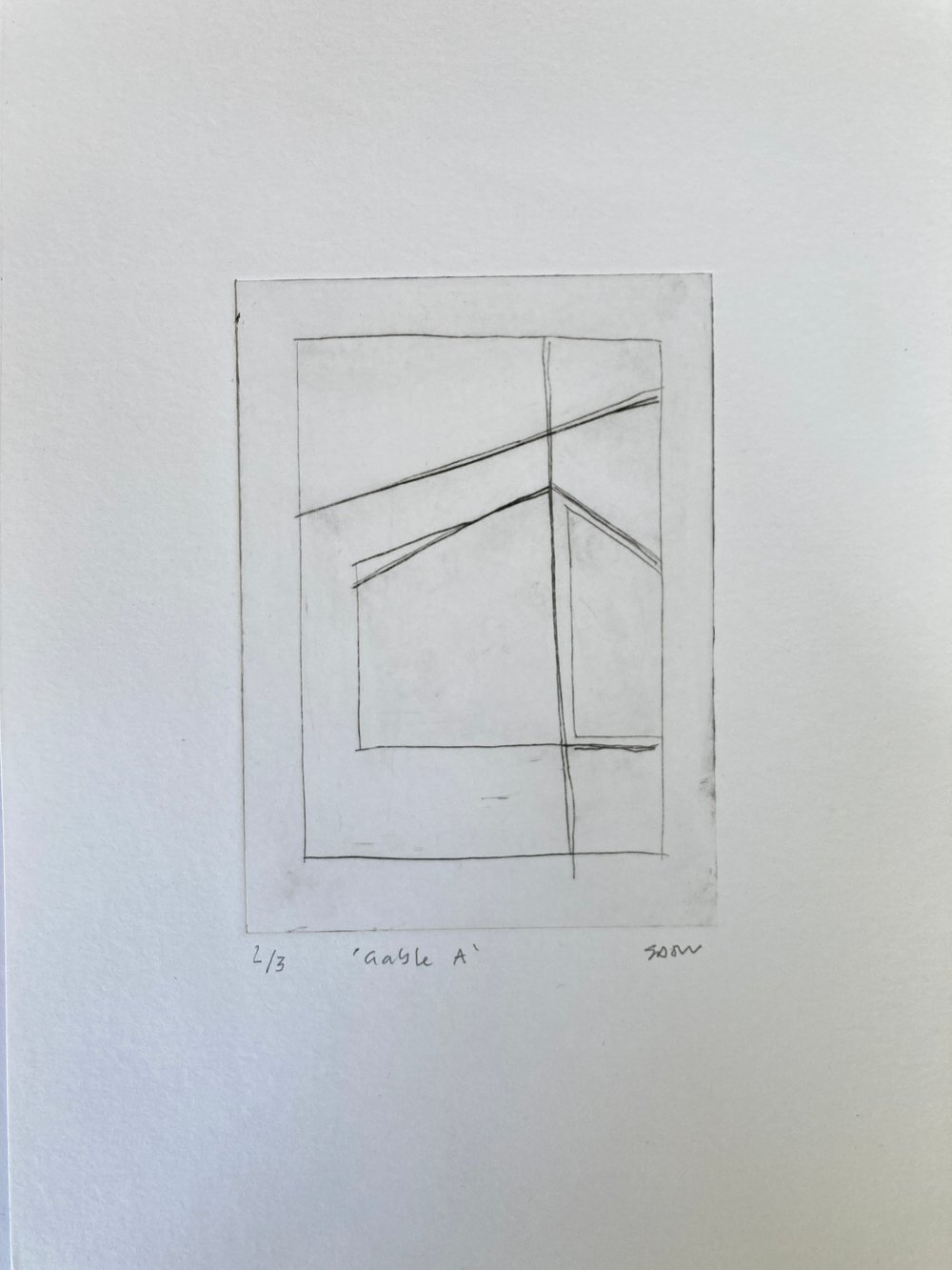 Image of Gable A drypoint print