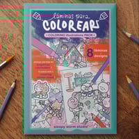 Image 1 of Láminas para colorear - Coloring Illustrations Pack - 8 designs + stickers