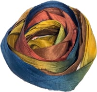 Image 2 of 10YD.  GRAND FINALE  HAND DYED RECYCLED SARI SILK RIBBON BUNDLES by COLOR KISSED SILK