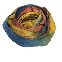 Image 3 of 10YD.  GRAND FINALE  HAND DYED RECYCLED SARI SILK RIBBON BUNDLES by COLOR KISSED SILK
