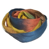 Image 1 of 10YD.  GRAND FINALE  HAND DYED RECYCLED SARI SILK RIBBON BUNDLES by COLOR KISSED SILK