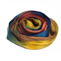 Image 6 of 10YD.  GRAND FINALE  HAND DYED RECYCLED SARI SILK RIBBON BUNDLES by COLOR KISSED SILK