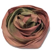 Image 4 of 10YD.  CRAB APPLES  HAND DYED RECYCLED SARI SILK RIBBON BUNDLES by COLOR KISSED SILK