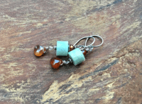 Image 1 of Amazonite and Hessoise earrings/ n66