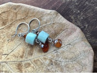 Image 5 of Amazonite and Hessoise earrings/ n66