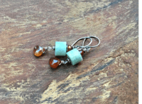 Image 7 of Amazonite and Hessoise earrings/ n66