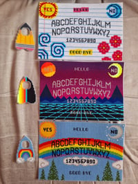 Image 1 of Colorful Spirit Board Inspired by Ouija - Rainbow, 80s Cyberspace, and Notebook Doodle Available 