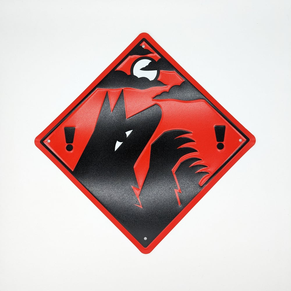 Image of Werewolf Warning Aluminum Sign