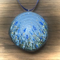 Image 5 of Floral Meadow Hand Painted Log Slice Decoration - Choice of Colours