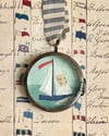 sail no. 71 in brass porthole locket