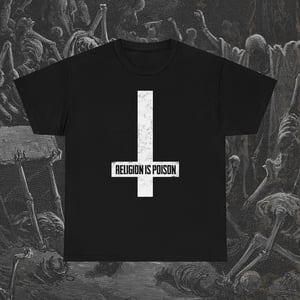 Image of Religion Is Poison Inverted Cross T-Shirt