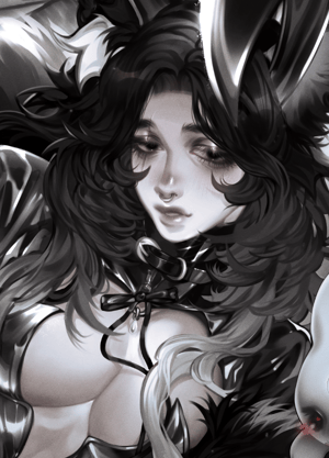 Monochrome bunny - Art Print