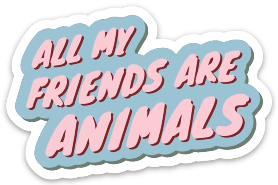 Image of All My Friends Are Animals Holographic Sticker