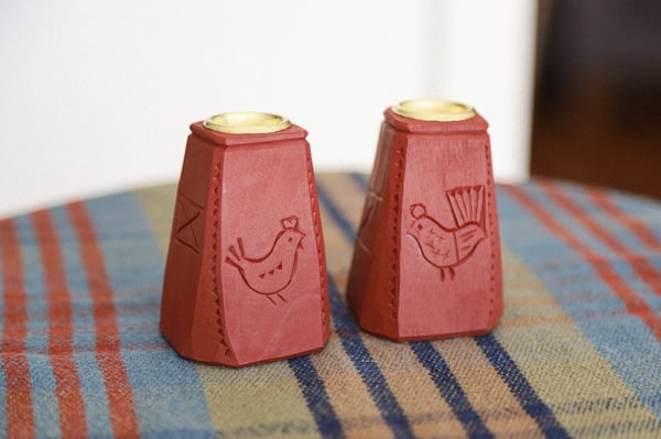 Image of Chicken taper candle holders