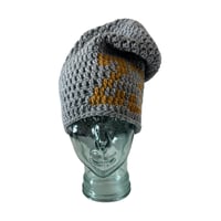 Image 2 of Heather Grey and Maize 23 Slouchy Beanie