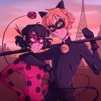 Image 1 of Ladybug and Chat Noir Print