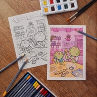 Image 2 of Láminas para colorear - Coloring Illustrations Pack - 8 designs + stickers