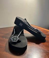 Image 2 of Glam Rhinestone High-Heel Platform Slides - Versatile, Fashion-Forward Beachwear