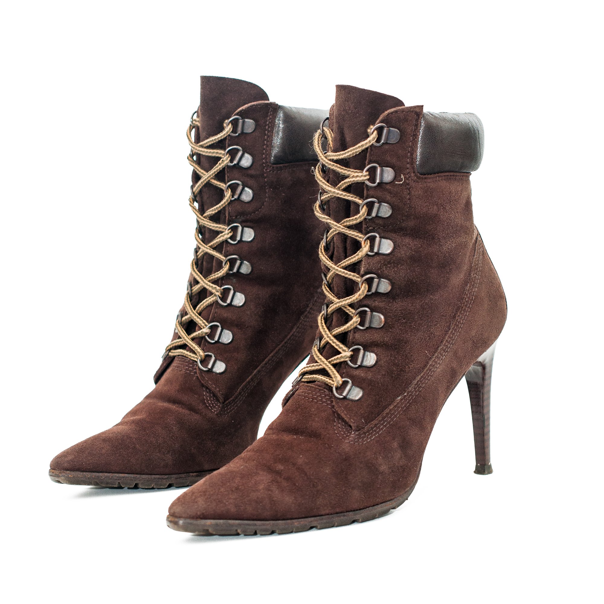 Image of Manolo Blahnik Olkamond Timberland Brown Suede Ankle Boots